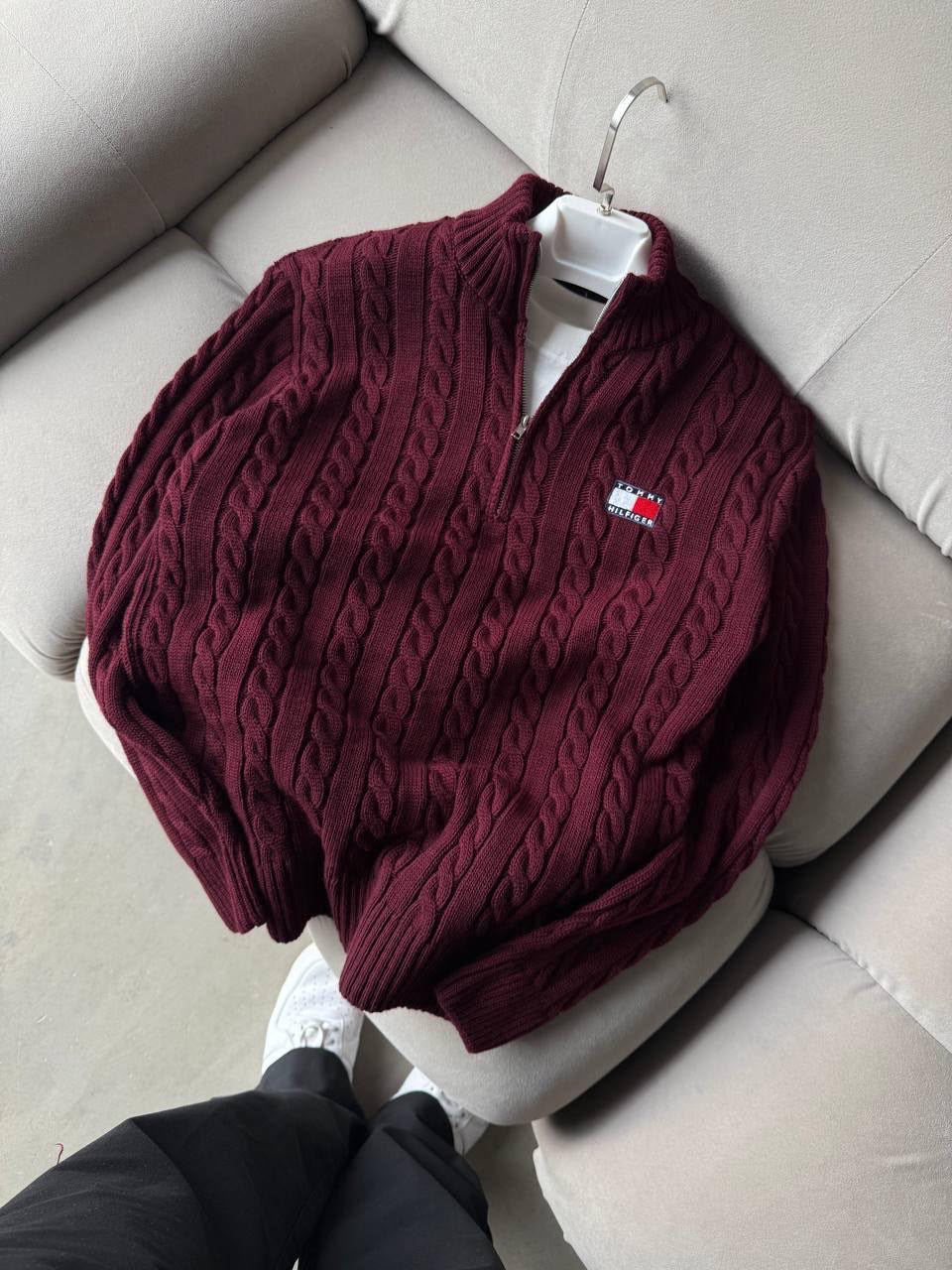 TOMMY YARI FERMUARLI TRİKO
